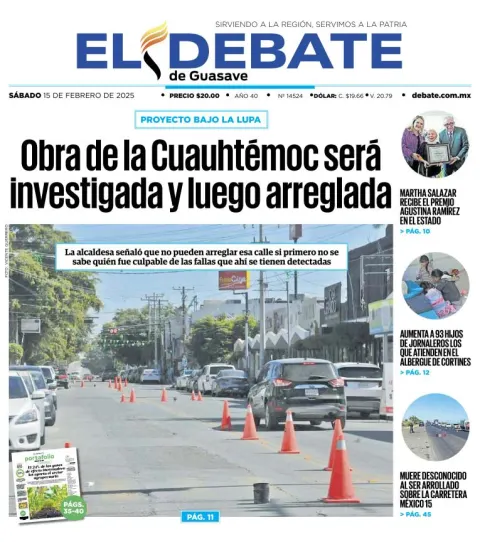 Portada de El Debate de Guasave