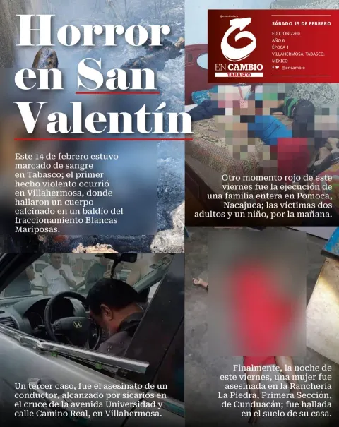 Portada de En Cambio - Tabasco (contraportada) del sábado, 15 de febrero de 2025