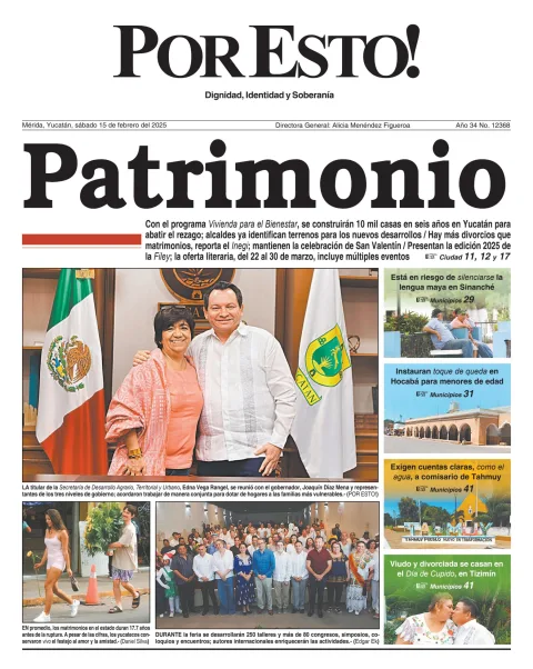 Portada de Por Esto (merida, Yucatan) del sábado, 15 de febrero de 2025