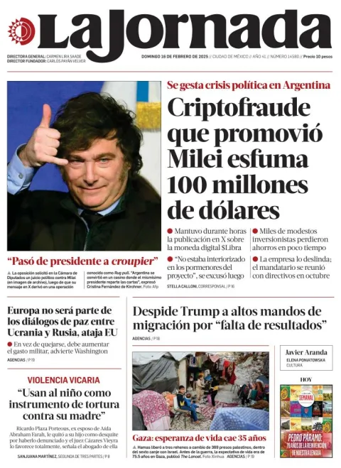 Portada de La Jornada