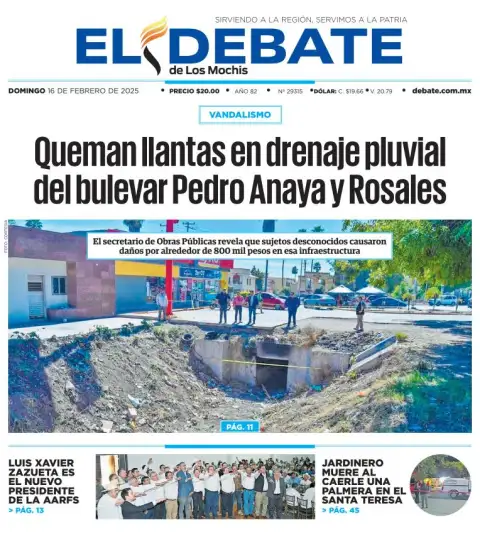 Portada de El Debate de los Mochis