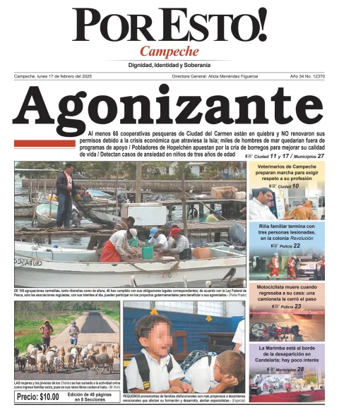 Portada de Por Esto (campeche) del lunes, 17 de febrero de 2025