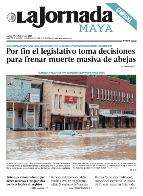 Portada de La Jornada Maya Campeche del lunes, 17 de febrero de 2025