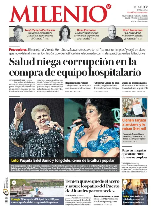 Portada de Milenio Tamaulipas