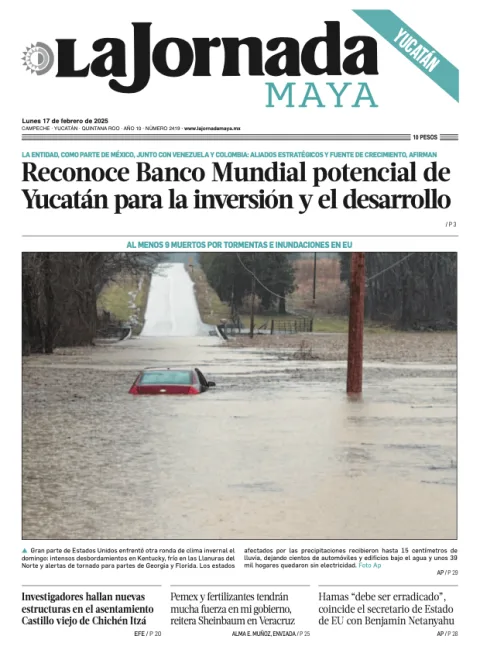 Portada de La Jornada Maya Yucatán del lunes, 17 de febrero de 2025