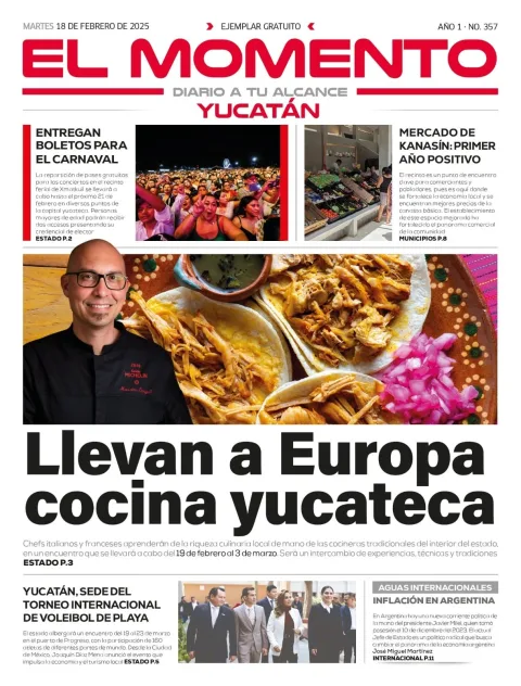 Portada de El Momento Yucatan del martes, 18 de febrero de 2025