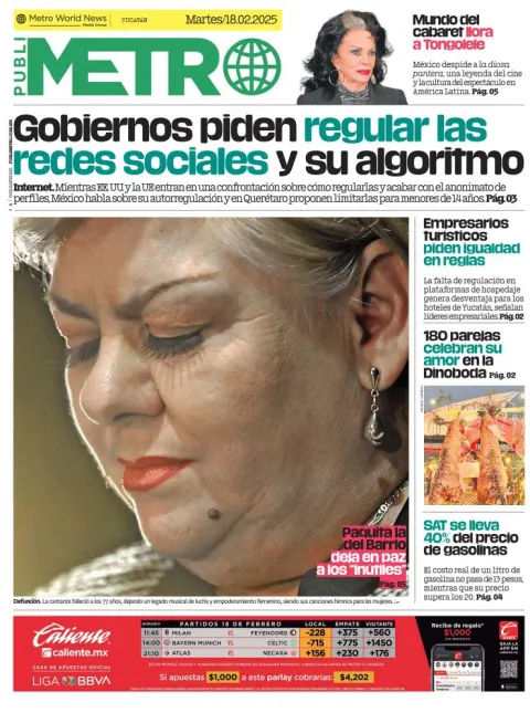 Portada de Publimetro Mérida del martes, 18 de febrero de 2025