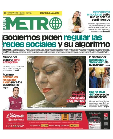 Portada de Publimetro Guadalajara del martes, 18 de febrero de 2025