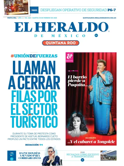 Portada de El Heraldo de Mexico - Quintana Roo del martes, 18 de febrero de 2025