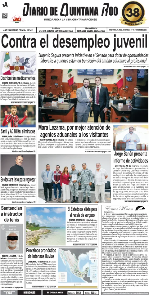 Portada de Diario de Quintana Roo (portada)