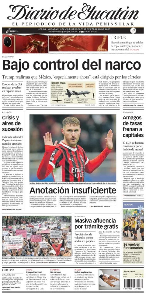Portada de Diario de Yucatán