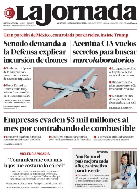 Portada de La Jornada