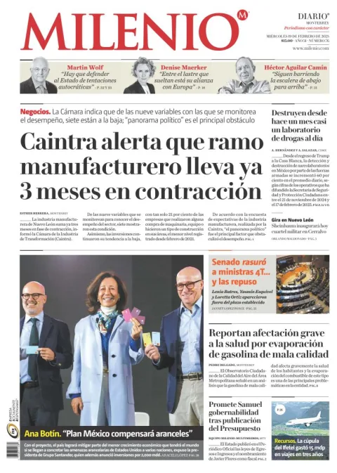 Portada de Milenio Monterrey del 2025-02-19