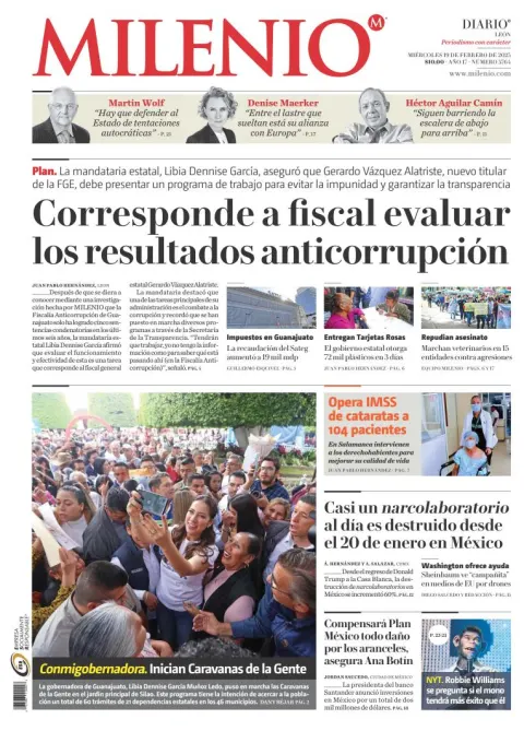 Portada de Milenio León del miércoles, 19 de febrero de 2025