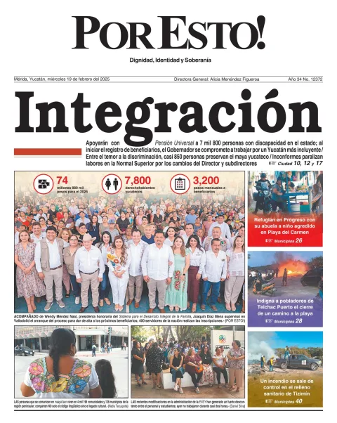 Portada de Por Esto (merida, Yucatan) del miércoles, 19 de febrero de 2025