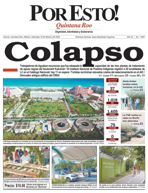 Portada de Por Esto (quintana Roo Cancun) del miércoles, 19 de febrero de 2025
