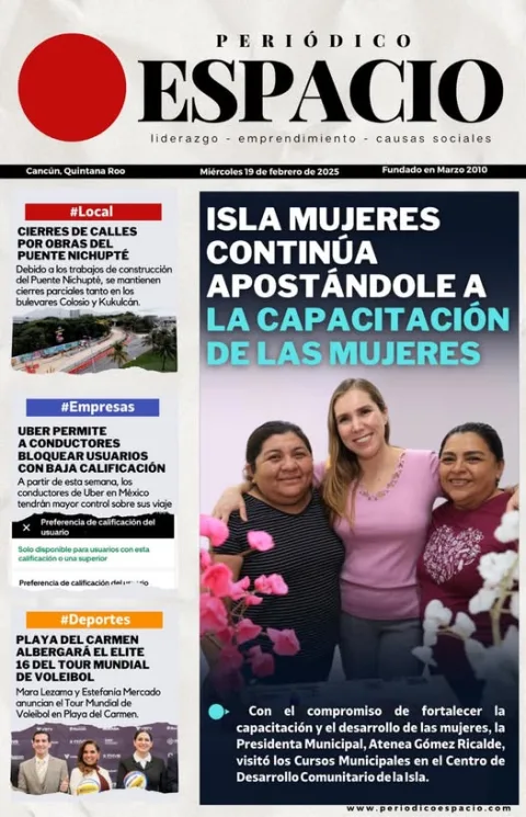 Portada de Periodico Espacio (contraportada) del 2025-02-19