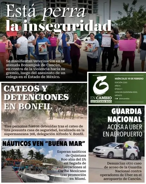 Portada de En Cambio - Quintana Roo (contraportada) del miércoles, 19 de febrero de 2025
