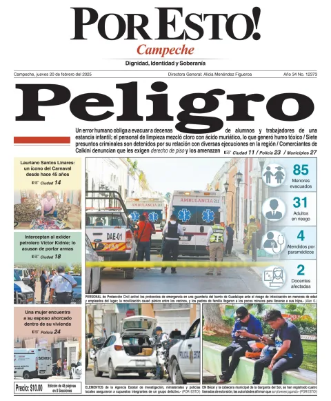 Portada de Por Esto (campeche) del jueves, 20 de febrero de 2025