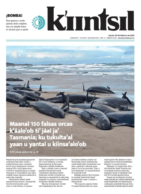 Portada de La Jornada - Kiintsil del jueves, 20 de febrero de 2025