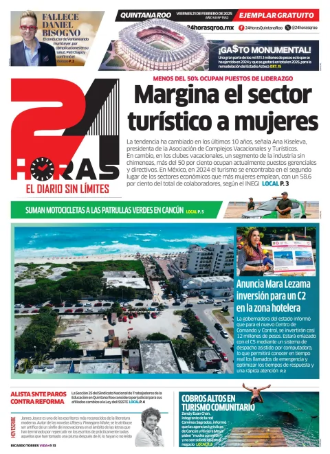 Portada de 24 Horas Quintana Roo