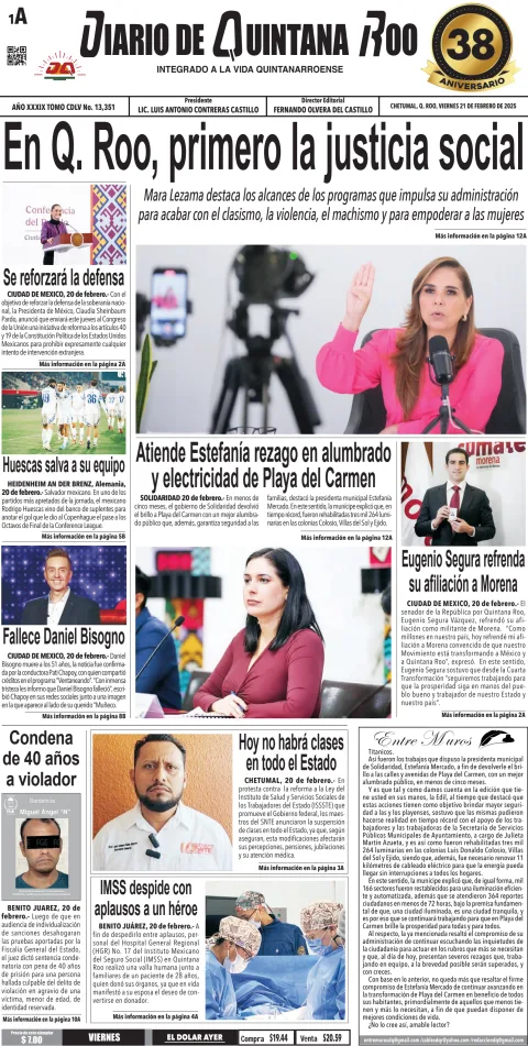 Portada de Diario de Quintana Roo (portada)