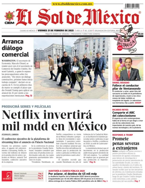 Portada de El Sol de México