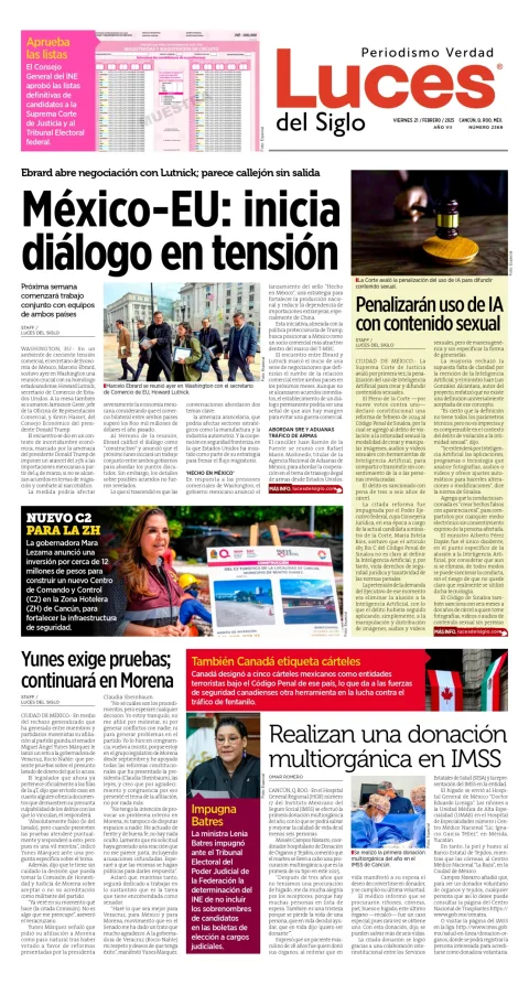 Portada de Luces del Siglo del viernes, 21 de febrero de 2025