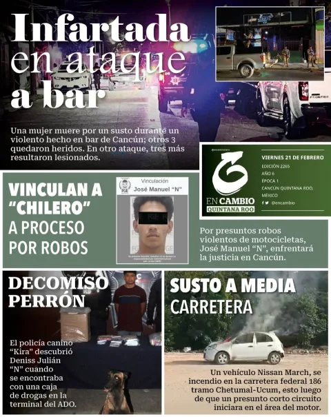 Portada de En Cambio - Quintana Roo (contraportada) del viernes, 21 de febrero de 2025