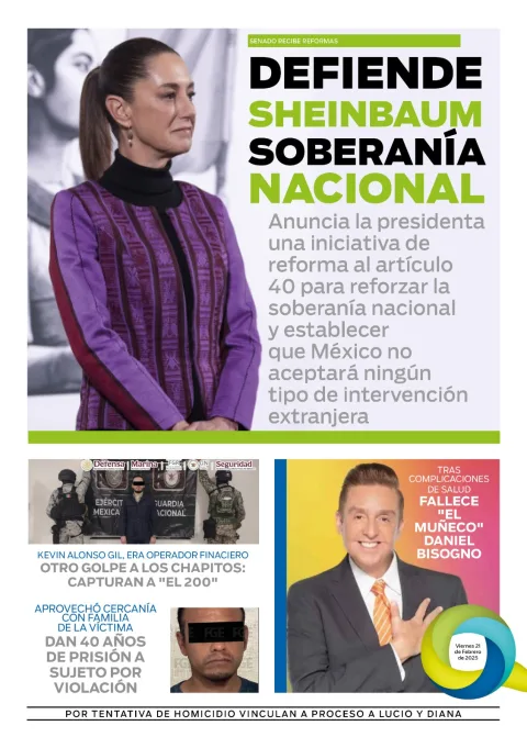 Portada de El Quintana Roo (contraportada) del viernes, 21 de febrero de 2025