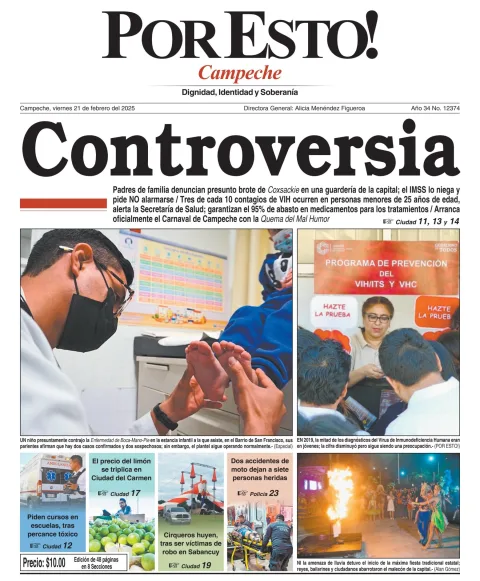 Portada de Por Esto (campeche) del viernes, 21 de febrero de 2025