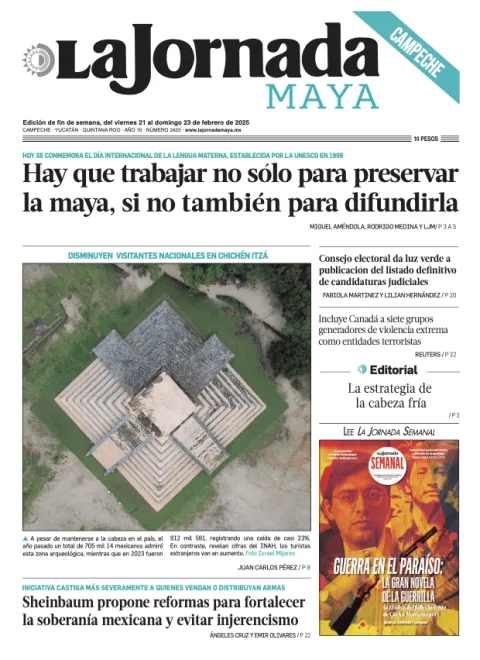 Portada de La Jornada Maya Campeche del viernes, 21 de febrero de 2025