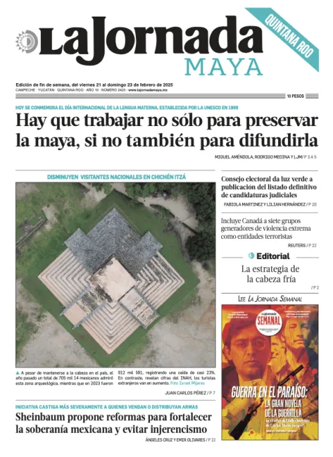 Portada de La Jornada Maya Quintana Roo del viernes, 21 de febrero de 2025
