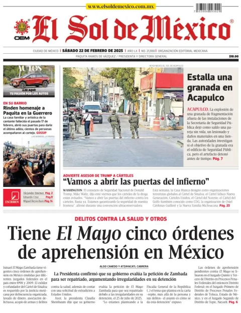 Portada de El Sol de México