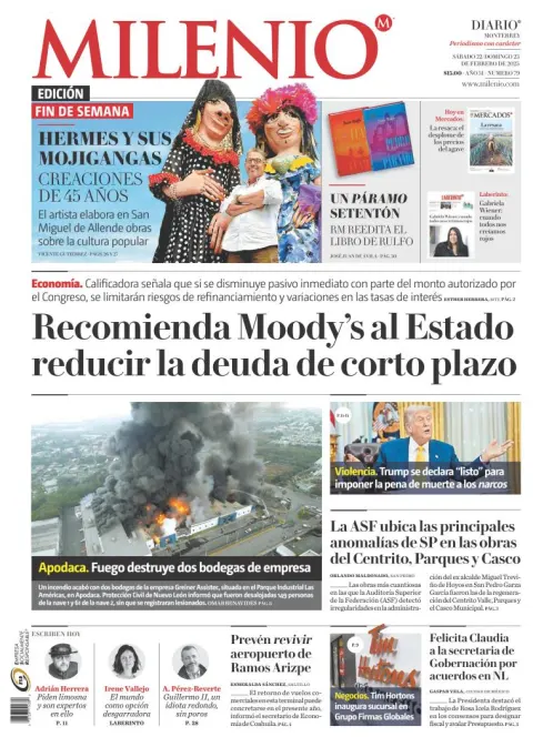 Portada de Milenio Monterrey del 2025-02-22