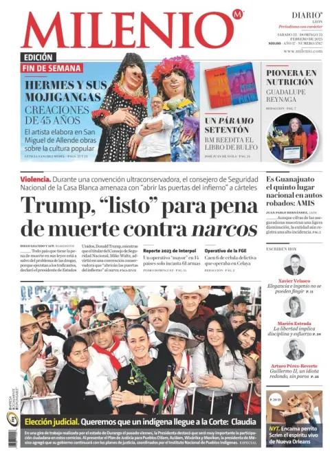 Portada de Milenio León del sábado, 22 de febrero de 2025