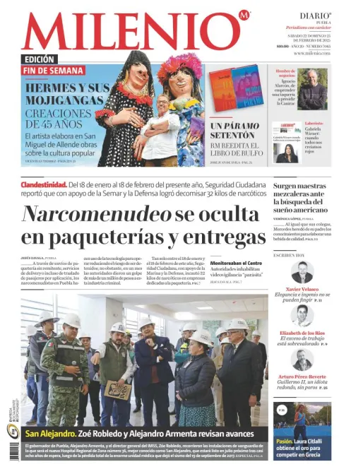Portada de Milenio Puebla del sábado, 22 de febrero de 2025