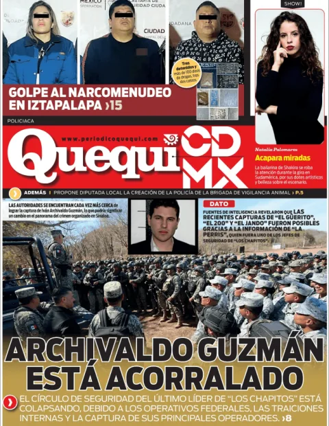 Portada de Quequi CDMX (contraportada) del sábado, 22 de febrero de 2025