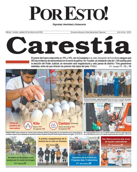 Portada de Por Esto (merida, Yucatan) del sábado, 22 de febrero de 2025