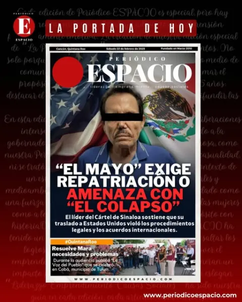 Portada de Periodico Espacio (portada) del sábado, 22 de febrero de 2025