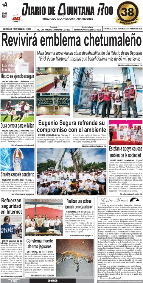 Portada de Diario de Quintana Roo (portada)