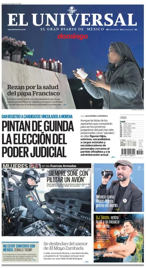 Portada de El Universal