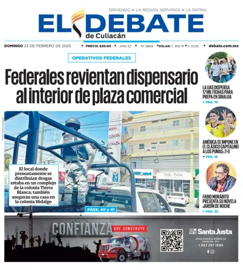 Portada de El Debate de Culiacán
