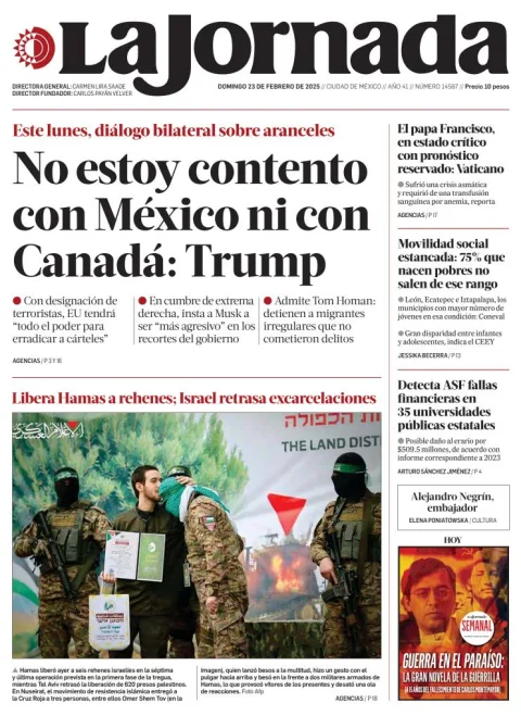 Portada de La Jornada