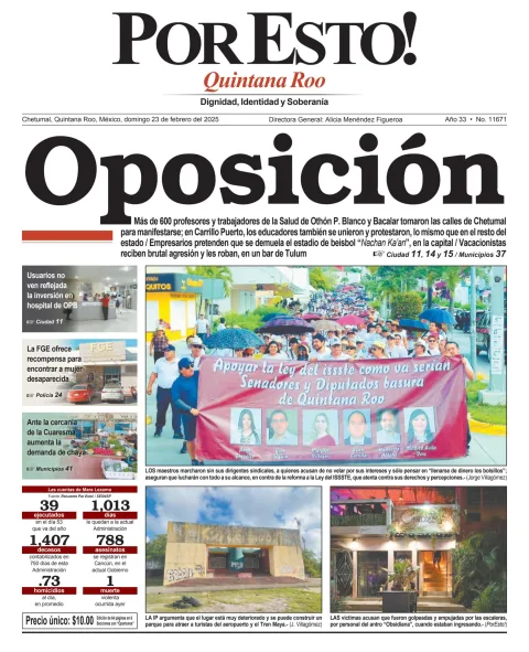 Portada de Por Esto (quintana Roo Chetumal)