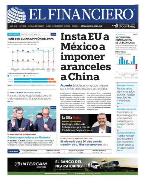 Portada de El Financiero