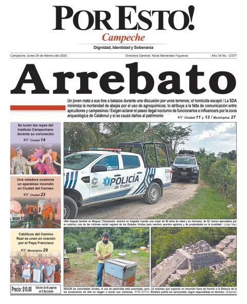 Portada de Por Esto (campeche) del lunes, 24 de febrero de 2025
