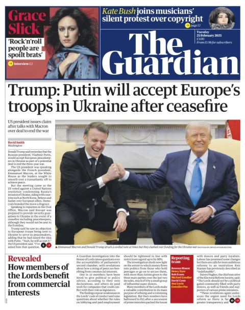 Portada de The Guardian
