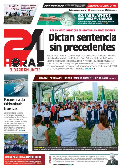 Portada de 24 Horas Quintana Roo