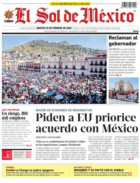Portada de El Sol de México